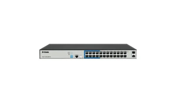 DLINK DGS-F1210-26PS-E 26-port Switch, 10/100/1000Base-T, Long Range 250m, PoE+, Smart Switch with 24 PoE Ports, 2 SFP Ports | DGS-F1210-26PS-E - eBuy UAE